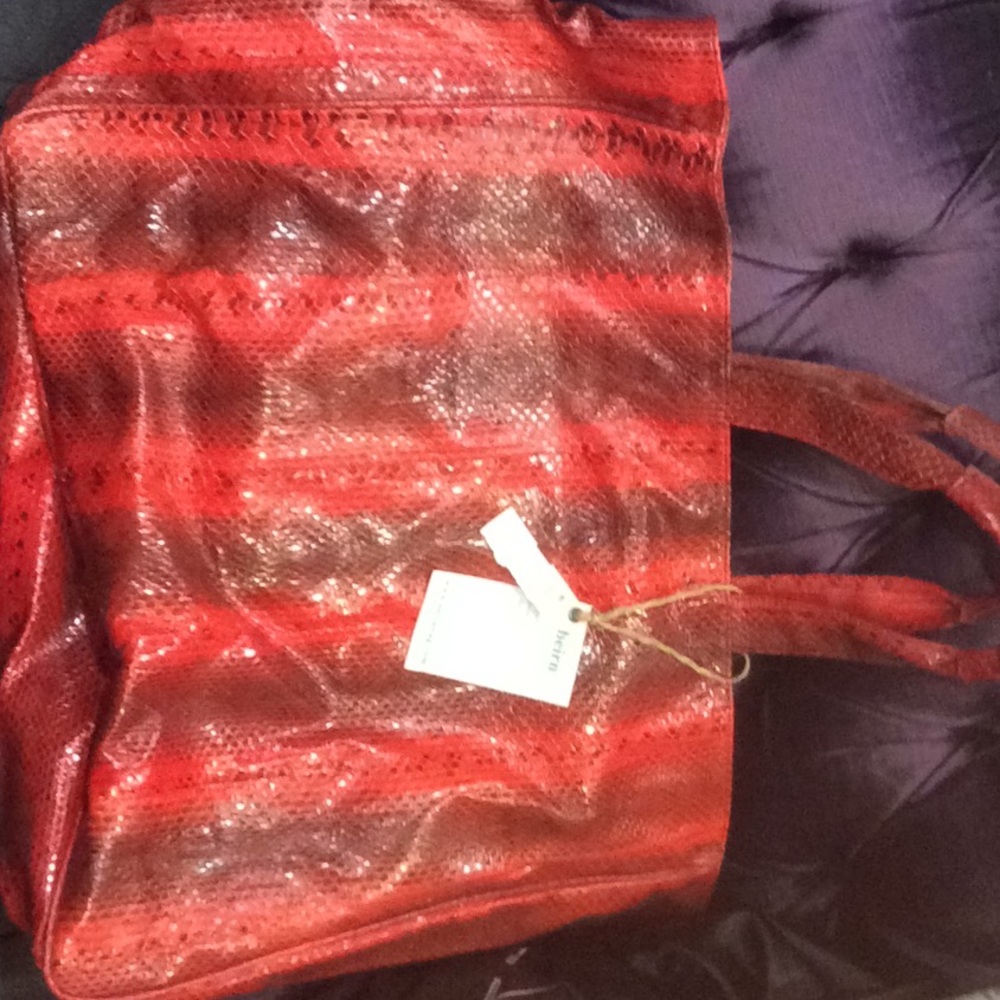 BEIRN genuine snakeskin tote